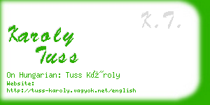 karoly tuss business card